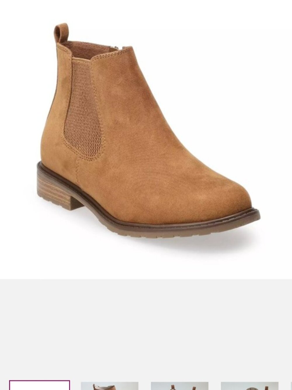 Sonoma Brantlee Cognac Chelsea Ankle Bootie Zipper Round Toe Women's 8.5M